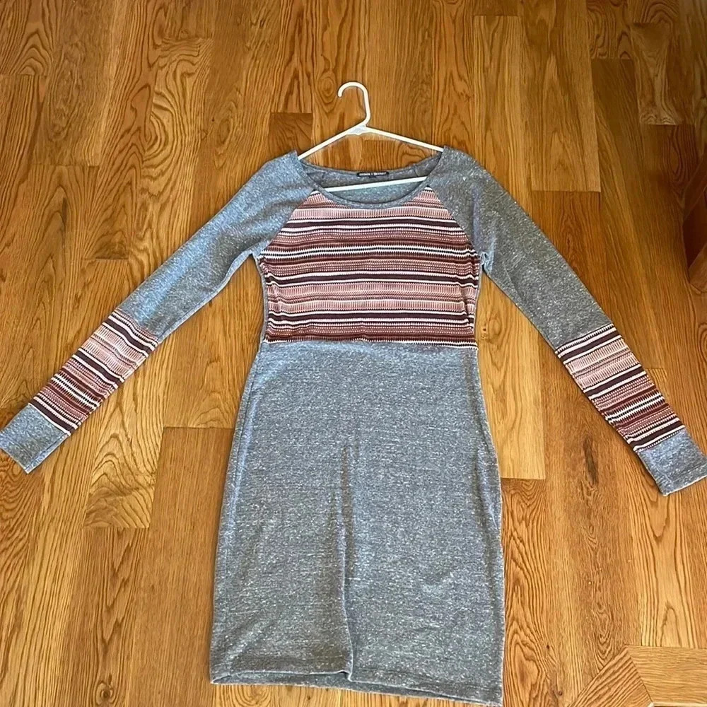 Gray Longsleeve MIDI Dress M